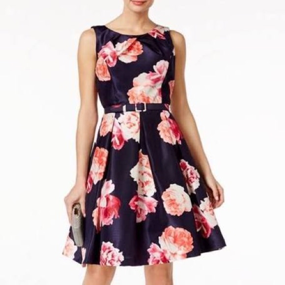 Jessica Howard Dresses & Skirts - JESSICA HOWARD rose print pattern tea length casual formal dress plus size 16